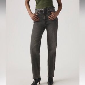 Ribcage full length high rise Black Women's Jeans